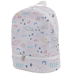 Spaceship Pattern Star Zip Bottom Backpack