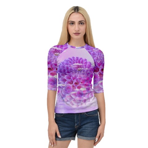 Dahlia Blossom Bloom Dahlias Fall Quarter Sleeve Raglan Tee by danenraven