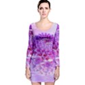 Dahlia Blossom Bloom Dahlias Fall Long Sleeve Velvet Bodycon Dress View1