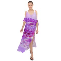 Dahlia Blossom Bloom Dahlias Fall Maxi Chiffon Cover Up Dress by danenraven