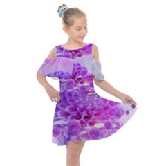 Dahlia Blossom Bloom Dahlias Fall Kids  Shoulder Cutout Chiffon Dress by danenraven