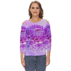 Dahlia Blossom Bloom Dahlias Fall Cut Out Wide Sleeve Top