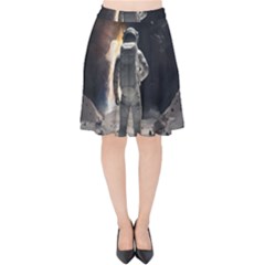 Astronaut Space Walk Velvet High Waist Skirt by danenraven