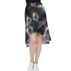 Astronaut Space Walk Frill Hi Low Chiffon Skirt by danenraven