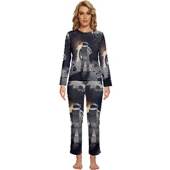 Astronaut Space Walk Womens  Long Sleeve Lightweight Pajamas Set by danenraven