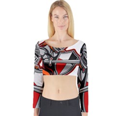 Knight Shield Sword Shield Fictional Character Long Sleeve Crop Top by danenraven