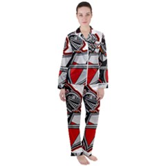 Knight Shield Sword Shield Fictional Character Women s Long Sleeve Satin Pajamas Set	 by danenraven