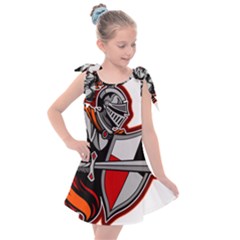 Knight Shield Sword Shield Fictional Character Kids  Tie Up Tunic Dress by danenraven