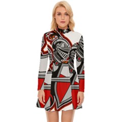 Knight Shield Sword Shield Fictional Character Long Sleeve Velour Longline Dress by danenraven