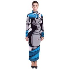 Sword Knight Fictional Character Legionary Warrior Turtleneck Maxi Dress by danenraven