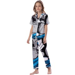 Sword Knight Fictional Character Legionary Warrior Kids  Satin Short Sleeve Pajamas Set by danenraven