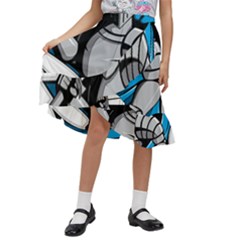 Sword Knight Fictional Character Legionary Warrior Kids  Ruffle Flared Wrap Midi Skirt by danenraven