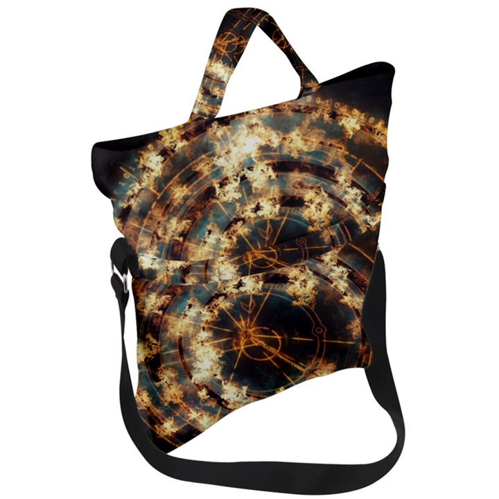 Science Fiction Background Fantasy Fold Over Handle Tote Bag