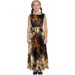 Science Fiction Background Fantasy Kids  Satin Sleeveless Maxi Dress by danenraven