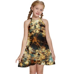 Science Fiction Background Fantasy Kids  Halter Collar Waist Tie Chiffon Dress by danenraven