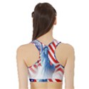 Statue Of Liberty And Usa Flag Art Sports Bra with Border View2