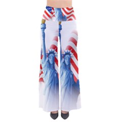 Statue Of Liberty And Usa Flag Art So Vintage Palazzo Pants by danenraven