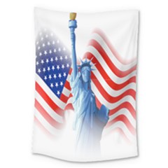 Statue Of Liberty And Usa Flag Art Large Tapestry by danenraven