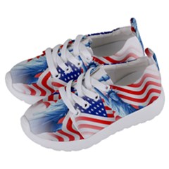 Statue Of Liberty And Usa Flag Art Kids  Lightweight Sports Shoes by danenraven