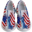 Statue Of Liberty And Usa Flag Art Kids Lightweight Slip Ons View1