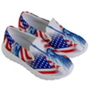 Statue Of Liberty And Usa Flag Art Kids Lightweight Slip Ons View3