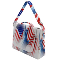 Statue Of Liberty And Usa Flag Art Box Up Messenger Bag by danenraven