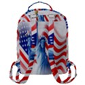 Statue Of Liberty And Usa Flag Art Flap Pocket Backpack (Large) View3