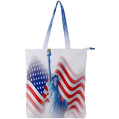 Statue Of Liberty And Usa Flag Art Double Zip Up Tote Bag by danenraven