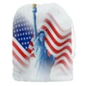 Statue Of Liberty And Usa Flag Art Drawstring Pouch (3XL) View1