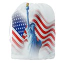 Statue Of Liberty And Usa Flag Art Drawstring Pouch (3XL) View2