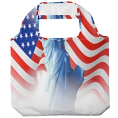 Statue Of Liberty And Usa Flag Art Foldable Grocery Recycle Bag by danenraven