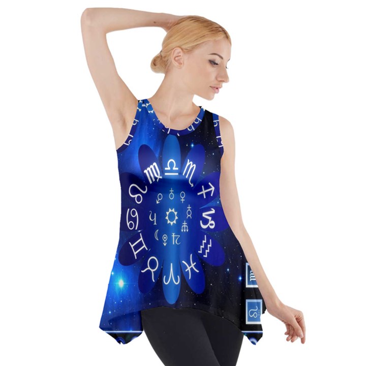 Astrology Horoscopes Constellation Side Drop Tank Tunic