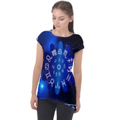 Astrology Horoscopes Constellation Cap Sleeve High Low Top by danenraven