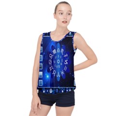 Astrology Horoscopes Constellation Bubble Hem Chiffon Tank Top by danenraven