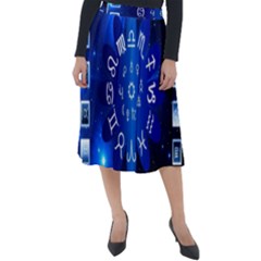 Astrology Horoscopes Constellation Classic Velour Midi Skirt  by danenraven