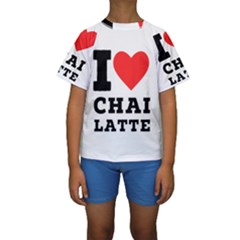 I Love Chai Latte Kids  Short Sleeve Swimwear by ilovewhateva