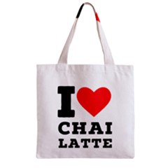 I Love Chai Latte Zipper Grocery Tote Bag by ilovewhateva