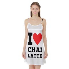 I Love Chai Latte Satin Night Slip by ilovewhateva