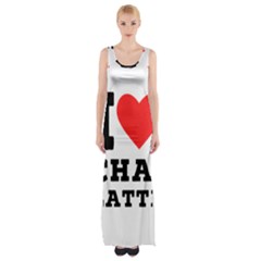 I Love Chai Latte Thigh Split Maxi Dress by ilovewhateva