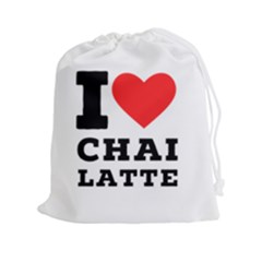 I Love Chai Latte Drawstring Pouch (2xl) by ilovewhateva