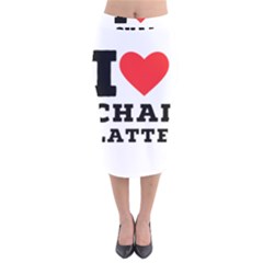 I Love Chai Latte Velvet Midi Pencil Skirt by ilovewhateva