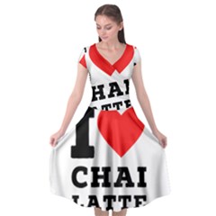 I Love Chai Latte Cap Sleeve Wrap Front Dress by ilovewhateva