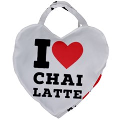 I Love Chai Latte Giant Heart Shaped Tote by ilovewhateva