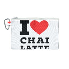 I Love Chai Latte Canvas Cosmetic Bag (medium) by ilovewhateva