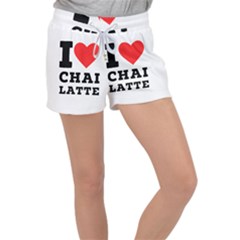 I Love Chai Latte Women s Velour Lounge Shorts by ilovewhateva