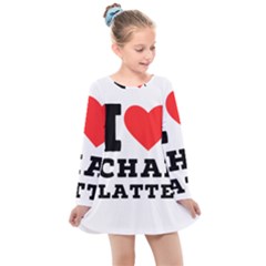 I Love Chai Latte Kids  Long Sleeve Dress by ilovewhateva