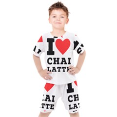 I Love Chai Latte Kids  Tee And Shorts Set by ilovewhateva