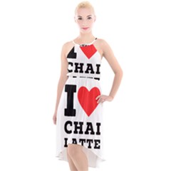 I Love Chai Latte High-low Halter Chiffon Dress  by ilovewhateva