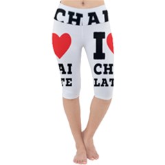 I Love Chai Latte Lightweight Velour Cropped Yoga Leggings by ilovewhateva