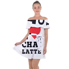 I Love Chai Latte Off Shoulder Velour Dress by ilovewhateva